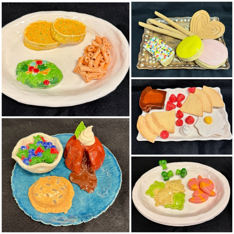 Ceramics 2 students had fun and did an amazing job recreating a plate of food out of clay. This project was inspired by sculptor Claes Oldenburg. 