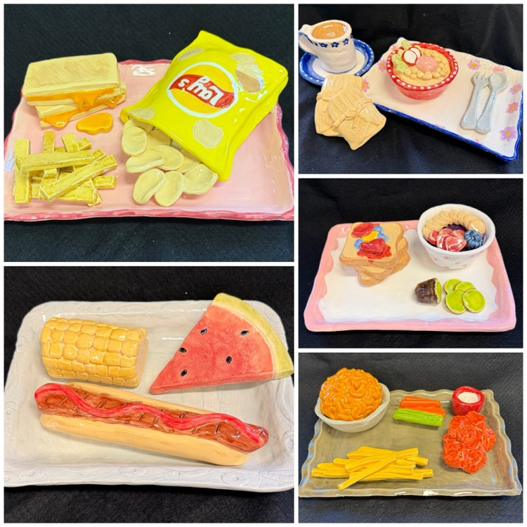Ceramics 2 students had fun and did an amazing job recreating a plate of food out of clay. This project was inspired by sculptor Claes Oldenburg. 