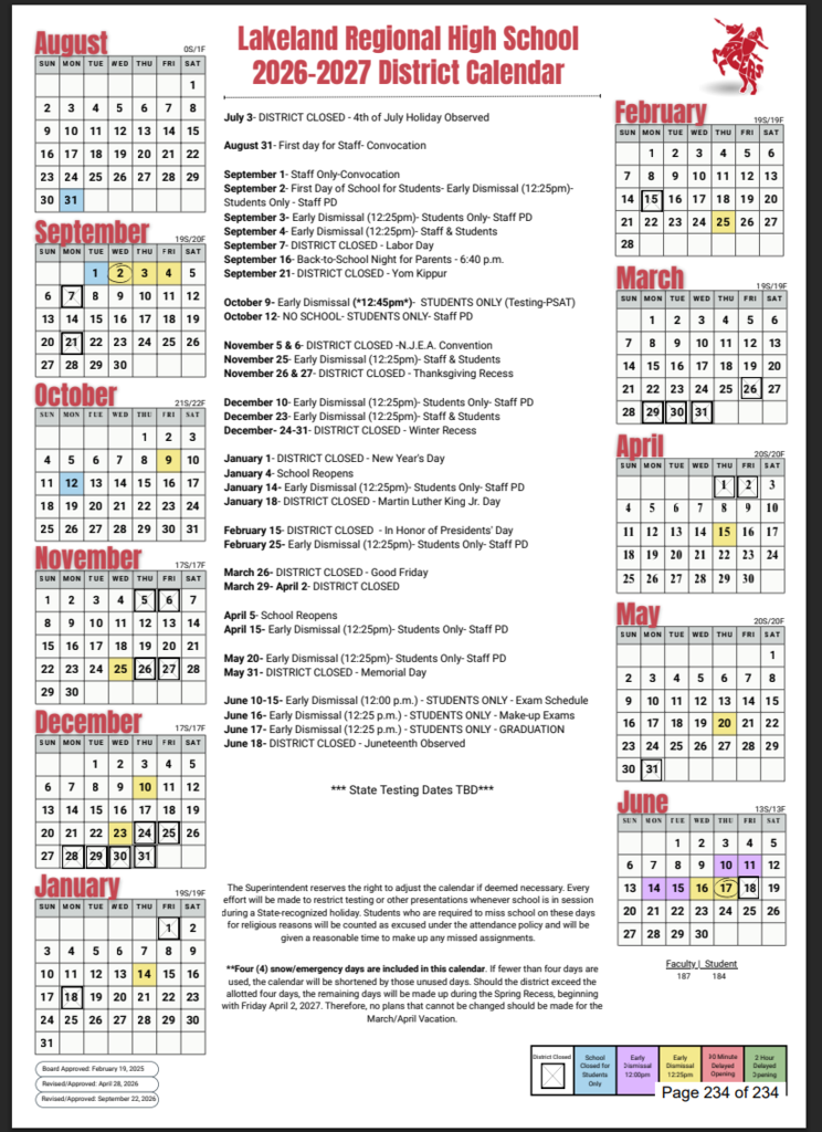District Calendar