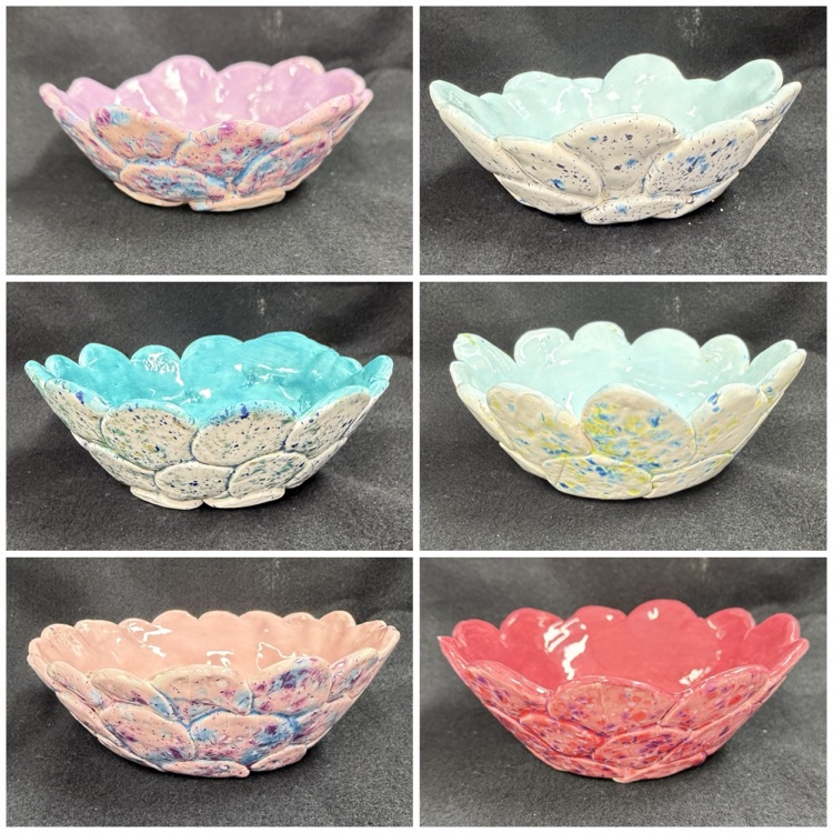 Ceramics 1 students finished their first project—a press mold. The results were beautiful