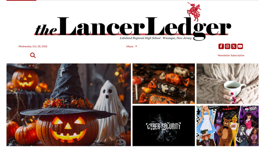 The Lancer Ledger's October articles includes stories about Halloween celebrations, most popular candy, fall fashion, and Lancer Halloween costumes.
