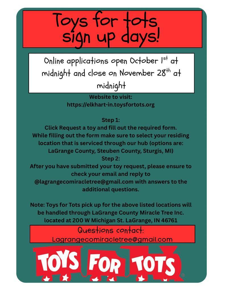 Toys for tots sign up
