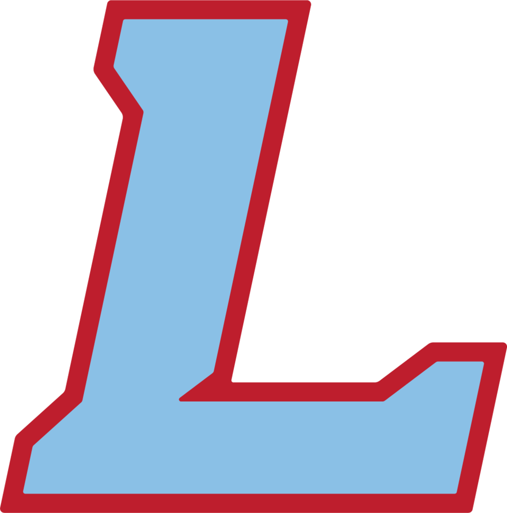 Athletic L blue with red stroke