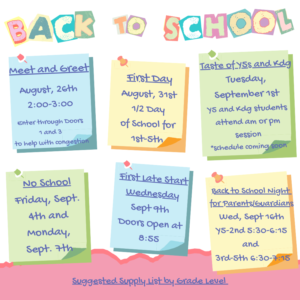 Back to School Info