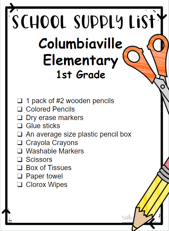 Columbiaville Class Supply List