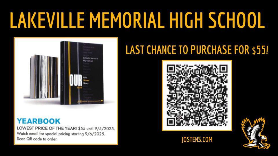 Friday is your last chance to get your High School Yearbook for $55!