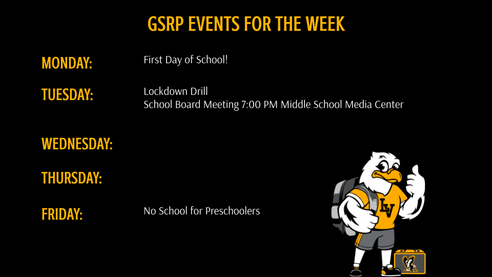 GSRP Events of the Week