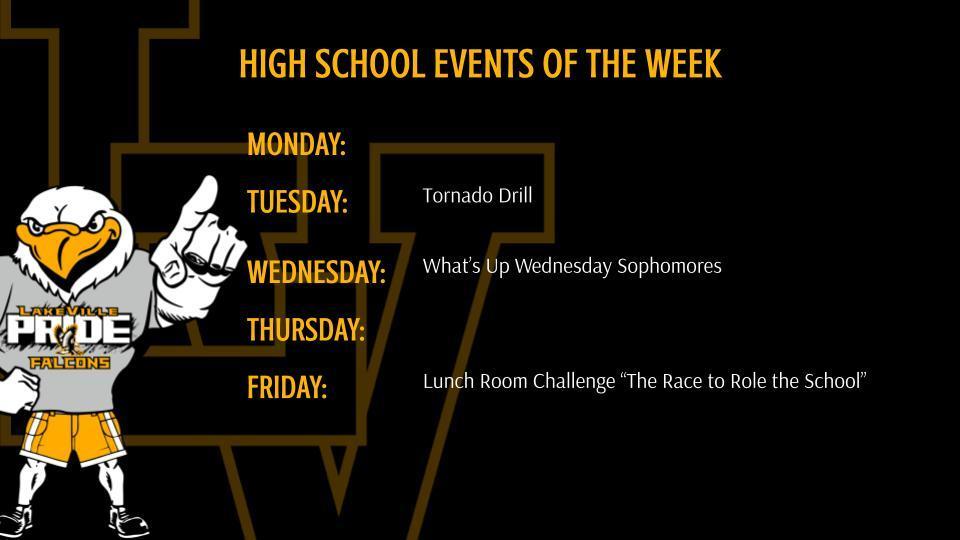High School Events and Athletic Events of the Week