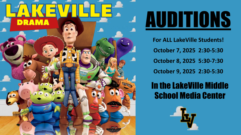 LakeVille Drama Club Auditions for TOY STORY!
