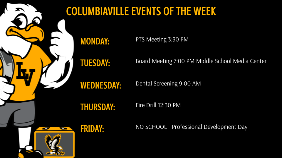Columbiaville Events for the week