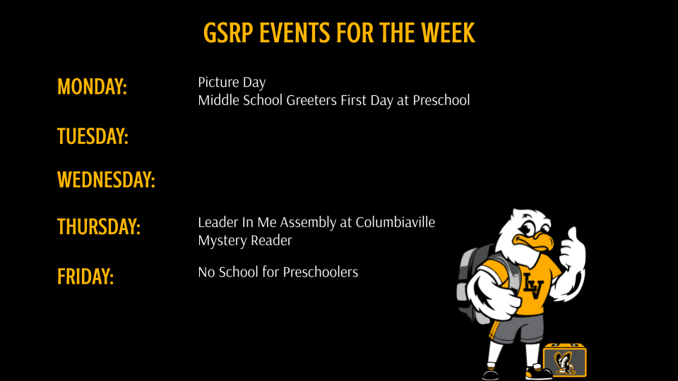 GSRP Events of the Week