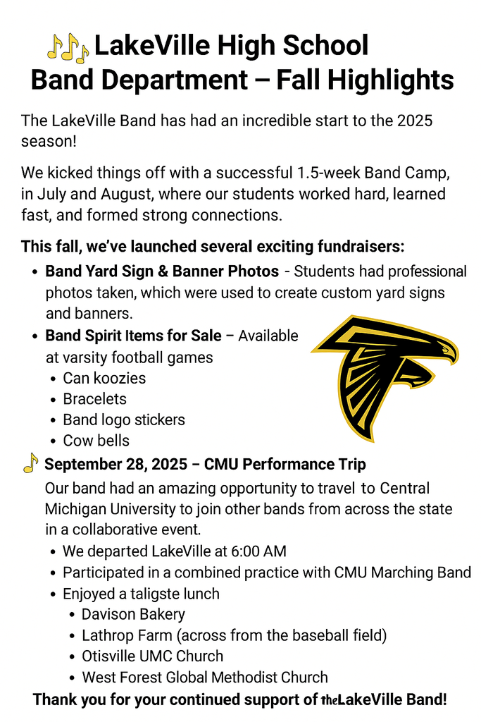 Band Recap for Fall!