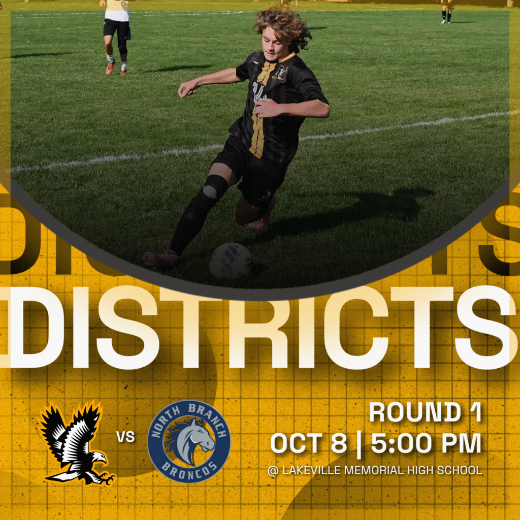Round 1 for Soccer Districts October 8th! HOME VS NORTH BRANCH