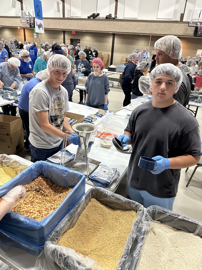 LakeVille Student Volunteers and National Honor Society Members packed enough food to feed 282 children EVERY DAY FOR A YEAR! It is good to be a Falcon!