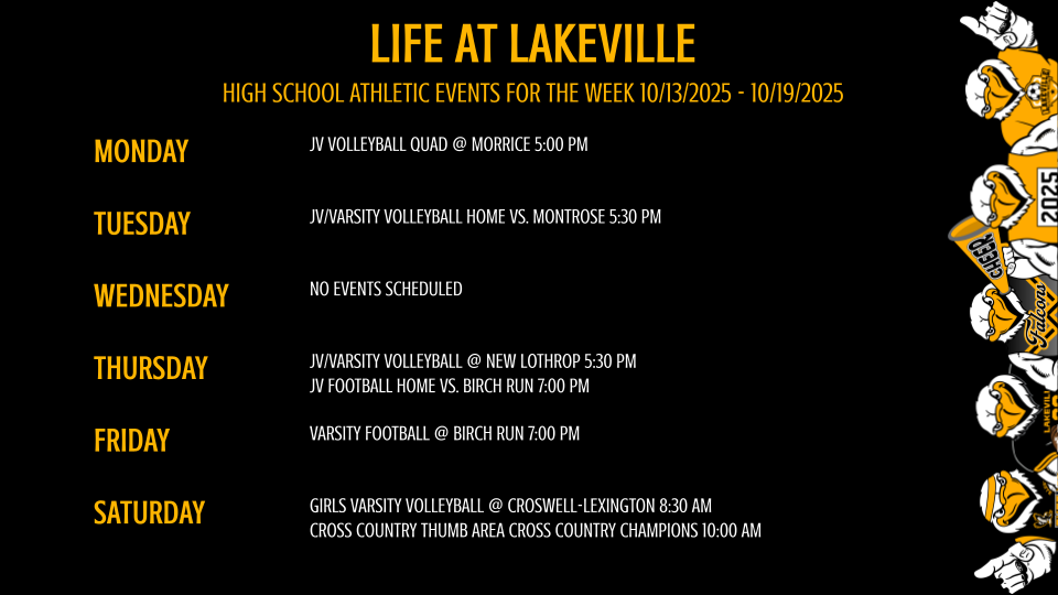 High School Athletics and Events of the Week: