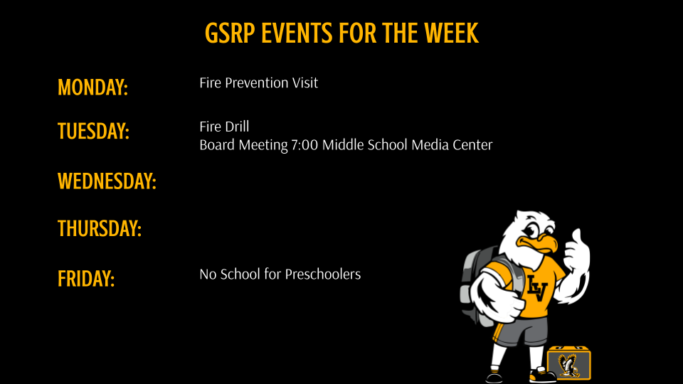 GSRP Events of the Week