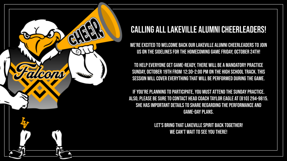 CALLING ALL LAKEVILLE ALUMNI CHEERLEADERS!