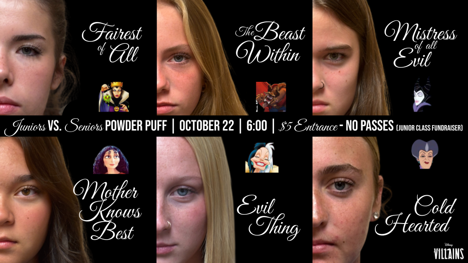 Once upon a turf… the Disney Villains are taking the field! 👑💀 Watch as our Queens swap their crowns for cleats and the fairytale turns fierce! Join us for the Girls Powder Puff Football Game — where villains rule the night and touchdowns are downright wicked!
