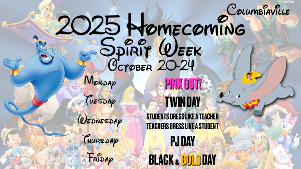 Columbiaville Events and Spirit Days of the Week