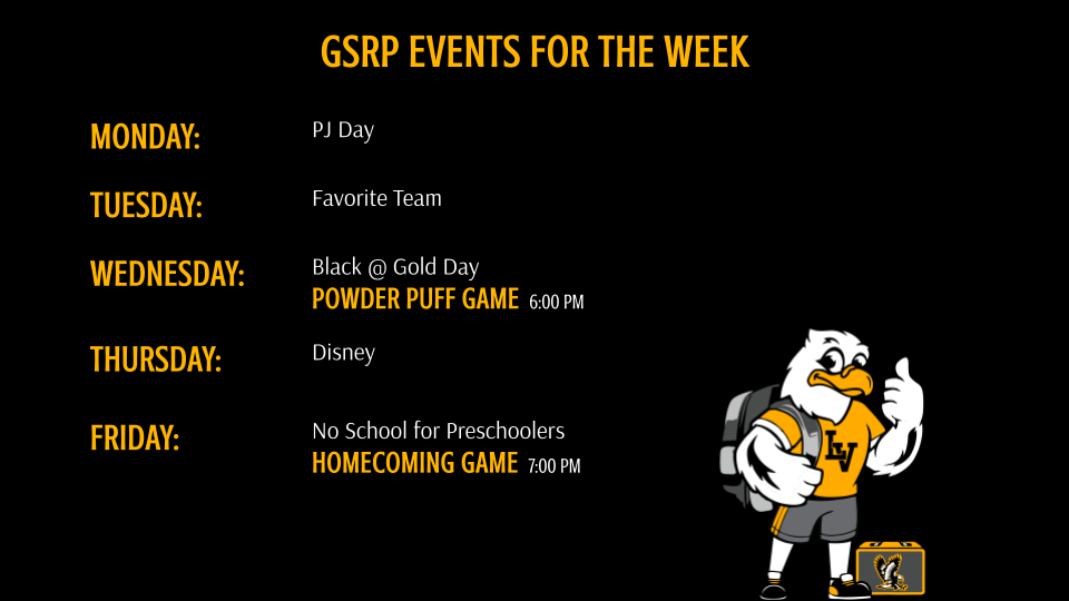 GSRP Events of the Week