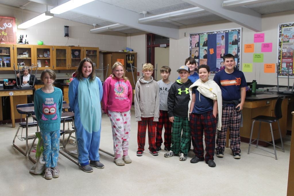 It's HOMECOMING WEEK!  Middle Schoolers have spirit!  PJ Day and Character Day!