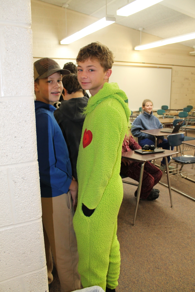 It's HOMECOMING WEEK!  Middle Schoolers have spirit!  PJ Day and Character Day!