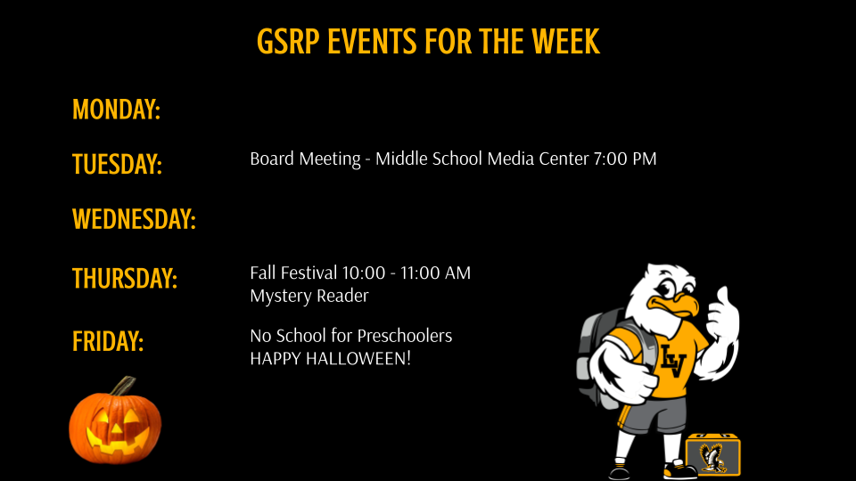 GSRP Events of the Week