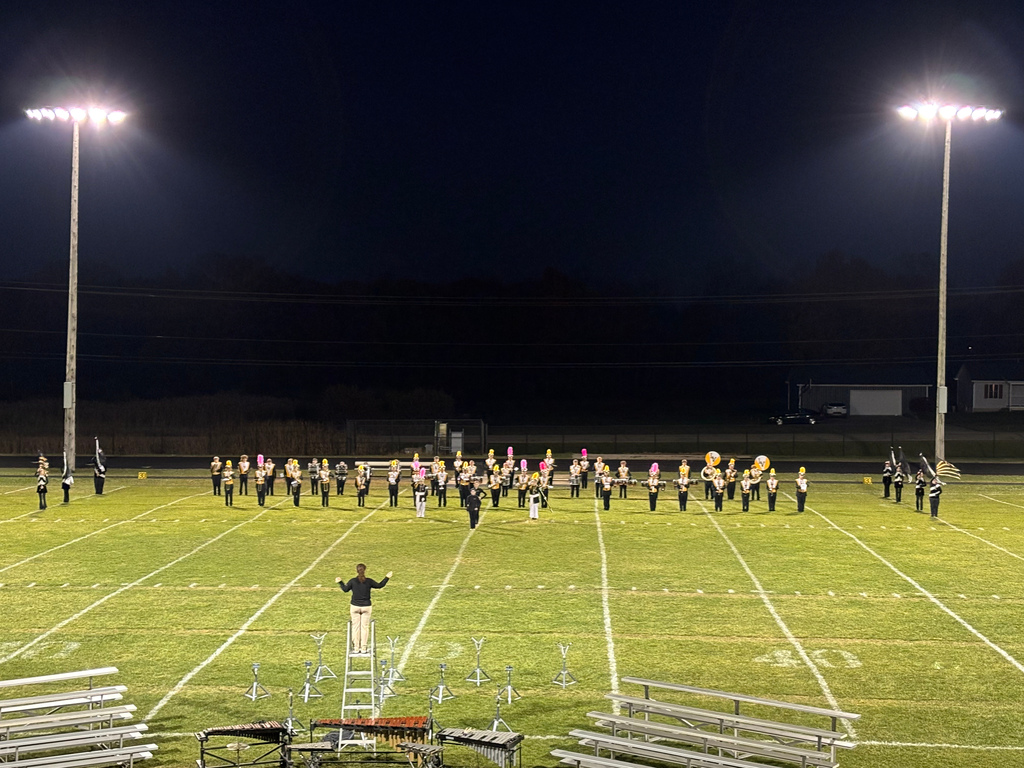 Last night, the LakeVille Marching Band hosted it's Fall Review.  There was wonderful music from the Band and great entertainment from our Color Guard and Baton Twirlers.  We also honored our seniors at their last Marching event.