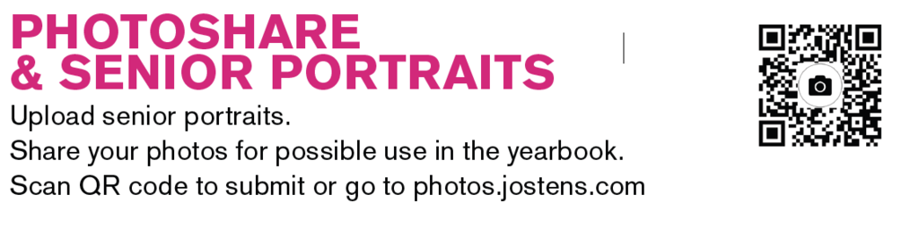 SENIOR PARENTS!  Reminder!  Senior Portaits are due by November 15, 2025 for the Yearbook! 