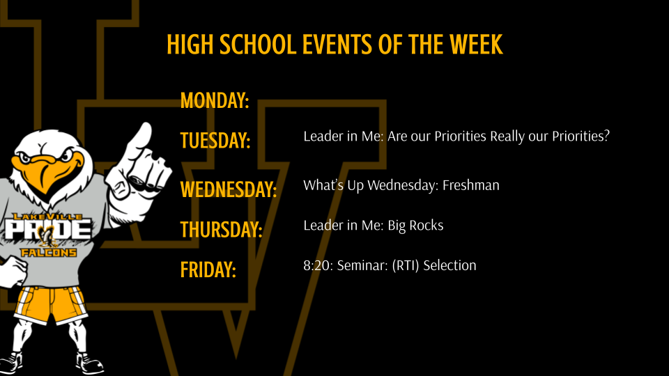 High School Athletics and Events of the Week