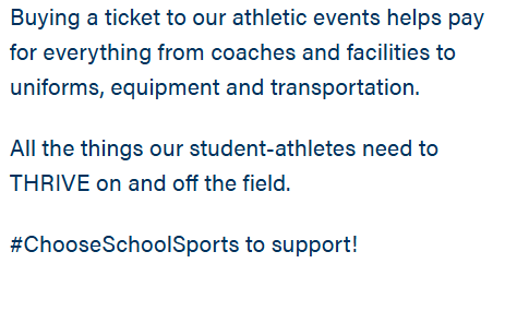 SUPPORT SCHOOL SPORTS!