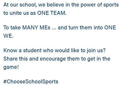 SUPPORT SCHOOL SPORTS!
