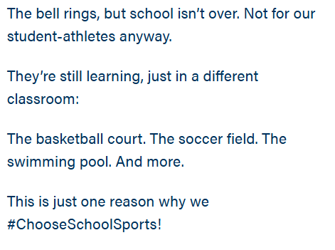 SUPPORT SCHOOL SPORTS!