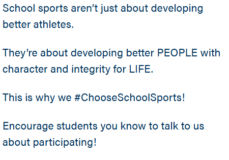 SUPPORT SCHOOL SPORTS!