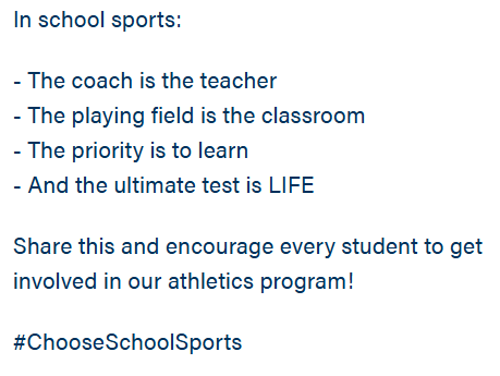 SUPPORT SCHOOL SPORTS!