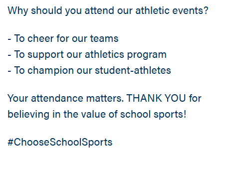 SUPPORT SCHOOL SPORTS!