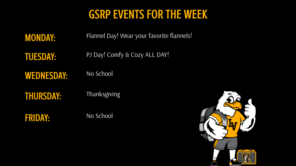 GSRP Events of the Week