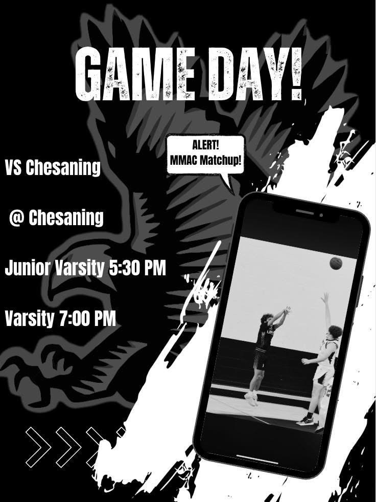 GAME DAY! JV and Varsity Boys Basketball are in Chesaning tonight starting at 5:30!