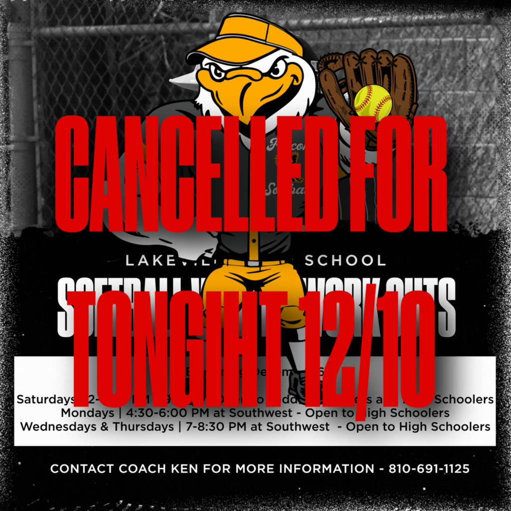 Softball Workouts Cancelled for 12/10