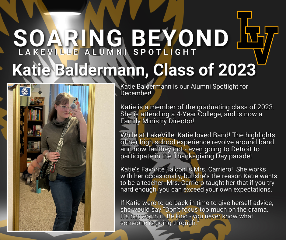 Soaring Beyond...Alumni Spotlight for December Katie Baldermann!