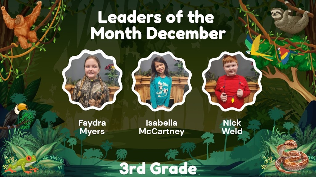 Columbiaville Elementary December Leaders of the Month