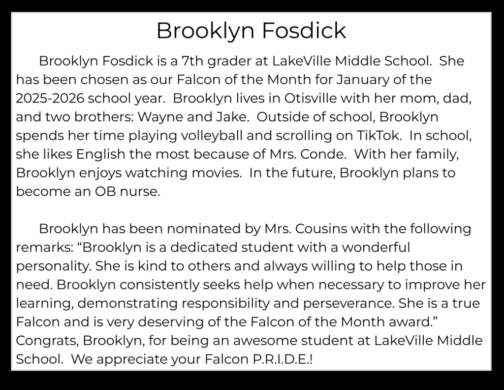 MS Falcon of the Month