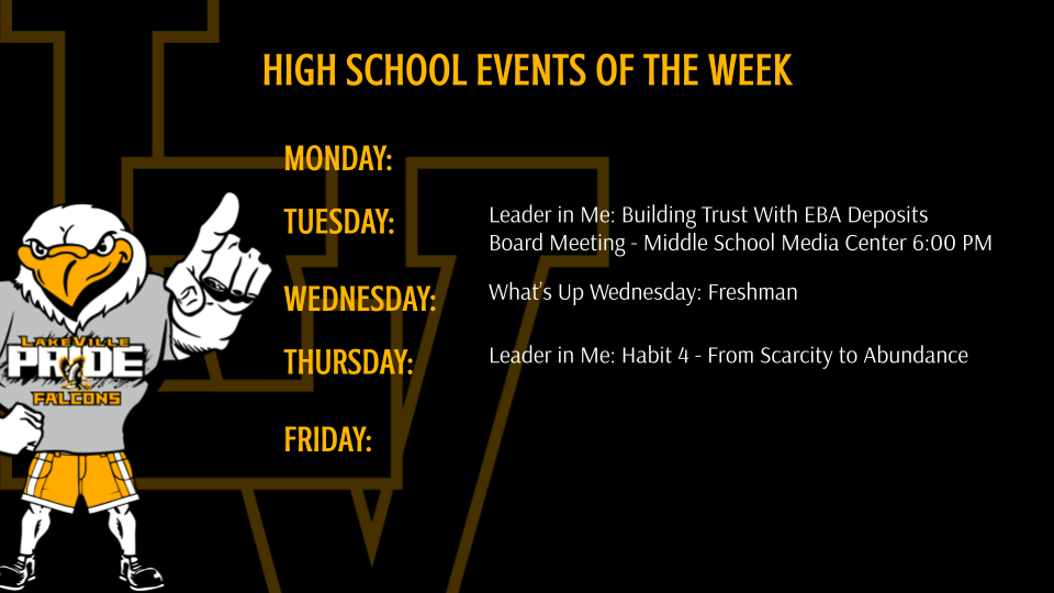 High School Athletics and Events of the Week