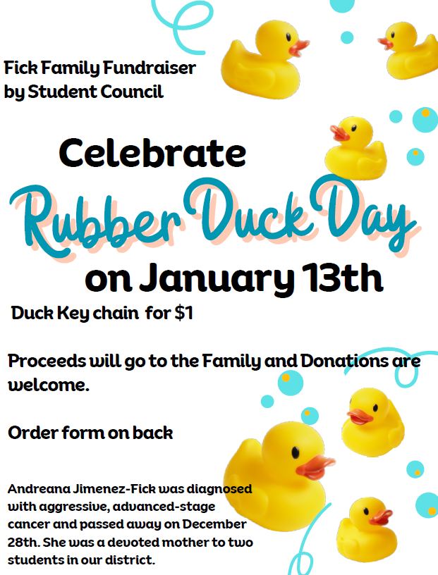 Columbiaville Student Council turned into quacktastic heroes by selling Rubber Duck key chains to support the Fick Family. And guess what? They timed it perfectly with National Rubber Ducky Day!