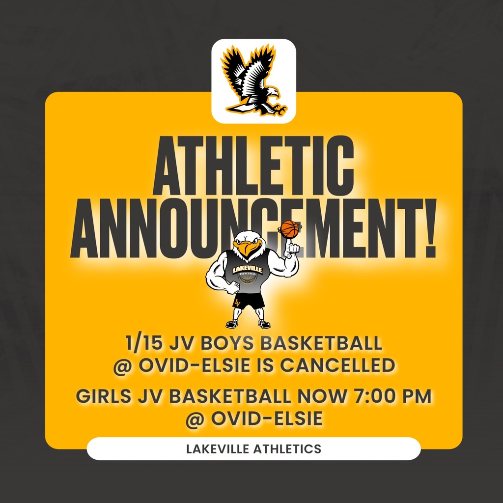 THE JV BOYS BASKETBALL GAME ON 1-15 AT OVID-ELSIE HAS BEEN CANCELLED.  JV GIRLS WILL NOW PLAY AT 7:00 PM AT OVID-ELSIE