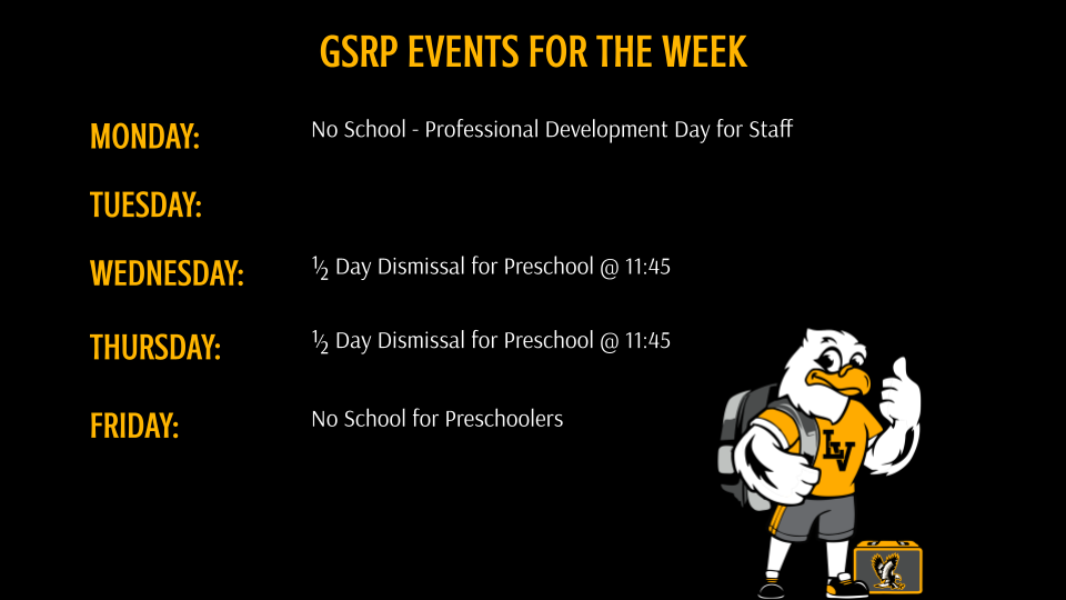 GSRP Events of the Week