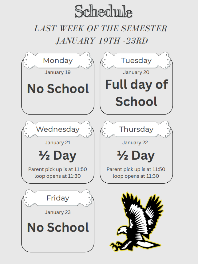 Columbiaville - End of Semester Week January 19th-23rd 