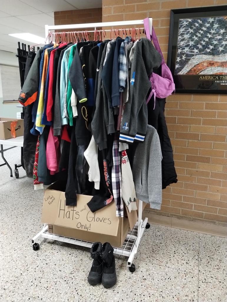 🔍🧥 "The Bermuda Triangle of Lost and Found" at Columbiaville Elementary! 🧢👟 Hey parents! It's that time again—our Lost and Found is brimming with jackets, hats, lunchboxes, and more! Please stop by and see if anything belongs to your child. Let's reunite those missing items with their rightful owners! 😊