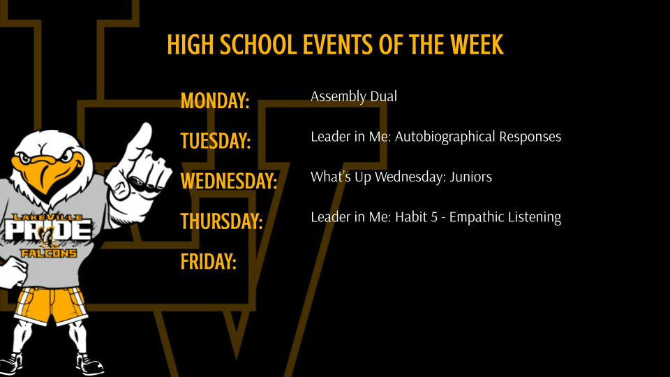 High School Athletics and Events of the Week