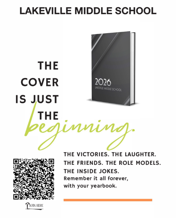 Order your Middle School Yearbook before February 20 to guarantee the purchase. 